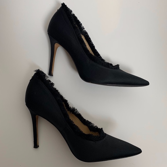 Sam Edelman Black Halan Frayed Pointed Toe Pump - Picture 6 of 13